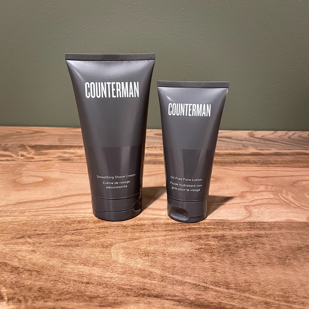 Beautycounter couterman shave cream and face lotion